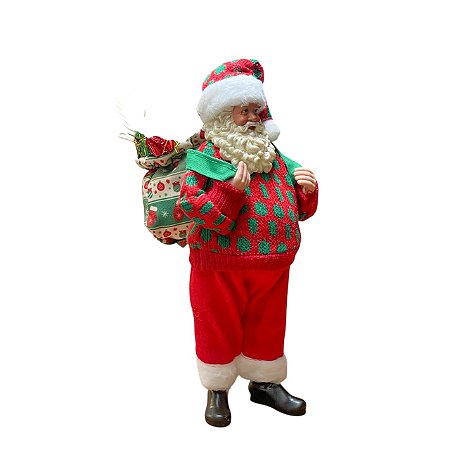 PAPAI NOEL EM PE C/PRES VRM/VRD/BCO 28cm