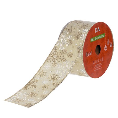 FITA ARAMADA LINHO C/COSTURA (CHAMPANHE) 6,3cmX9,14m