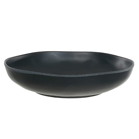 KIT 4 PRATO FUNDO MELAMINA 22cm ORGANIC PRETO FLORARTE