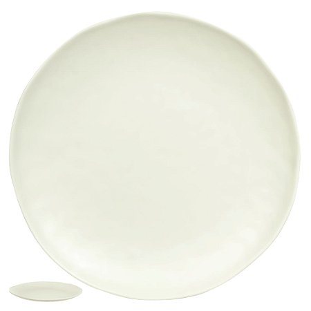 KIT 4 PRATO SOBREMESA MELAMINA ORGANIC (OFF WHITE) FLORARTE
