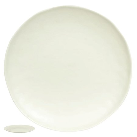 KIT 4 PRATO RASO MELAMINA ORGANIC (OFF WHITE) FLORARTE