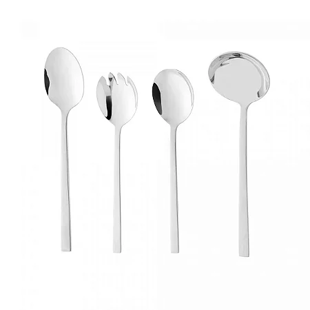 CJ 4 TALHERES PARA SERVIR DE ACO INOX FIRENZE WOLFF