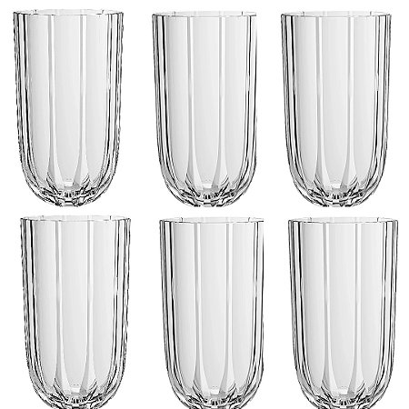 JG 6 COPOS ALTOS REFINATTO EM VIDRO 400ML L´HERMITAGE