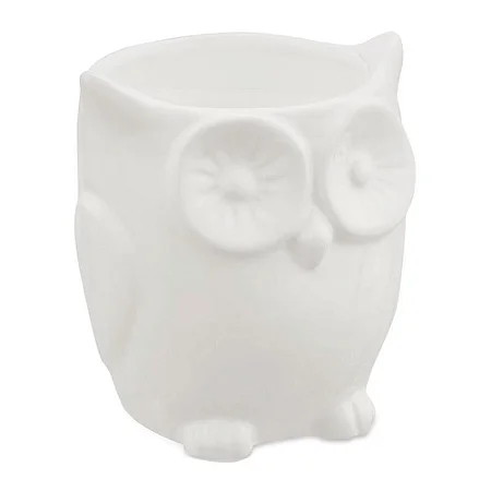 CACHEPOT CORUJA BRANCA EM CERAMICA MART