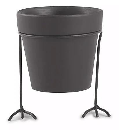 CACHEPOT EM CIMENTO COM SUPORTE EM METAL 11,5cm