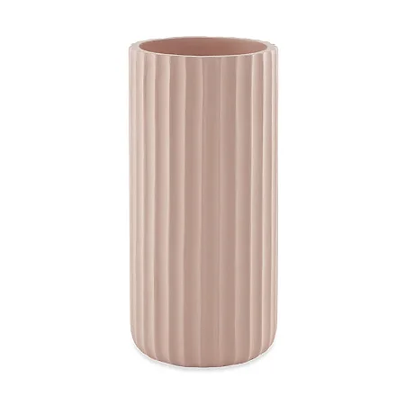 CACHEPOT EM CIMENTO CANELADO ROSA MART 24cm