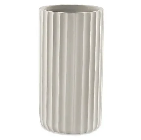 CACHEPOT EM CIMENTO CANELADO OFF WHITE MART 24cm