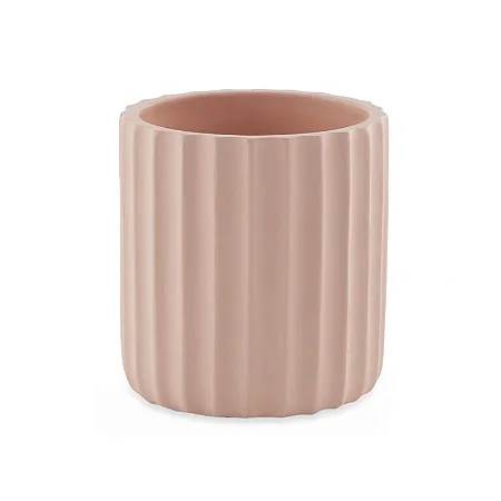 CACHEPOT EM CIMENTO CANELADO ROSA MART