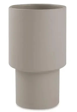 CACHEPOT EM CIMENTO GEOMETRICO ALTO CINZA MART 24,5cm