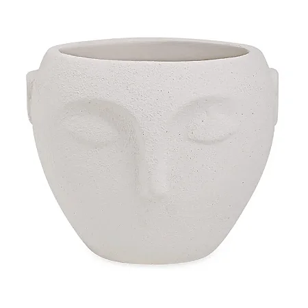 CACHEPOT ROSTO EM CIMENTO OFF WHITE MART