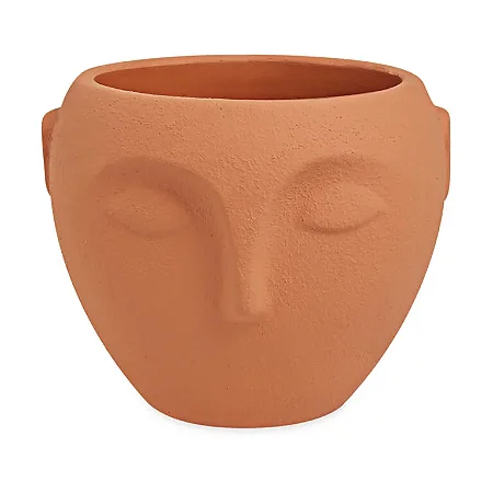 CACHEPOT ROSTO EM CIMENTO TERRACOTA MART