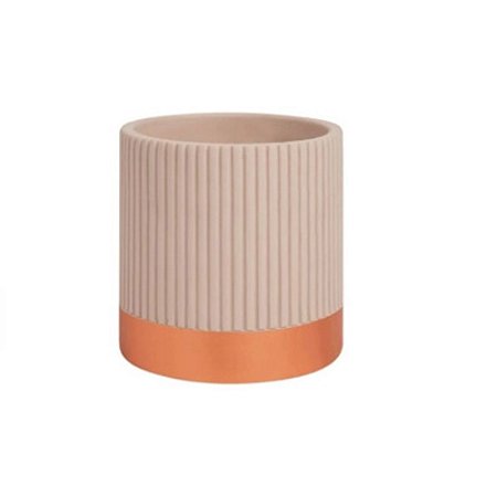 CACHEPOT EM CIMENTO NUDE COM DETALHES ROSE MART