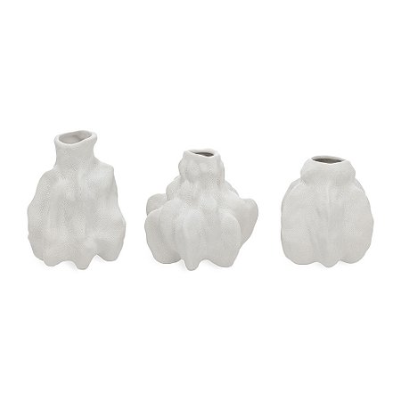 KIT 3 VASINHOS EM CERAMICA ABSTRATOS MART