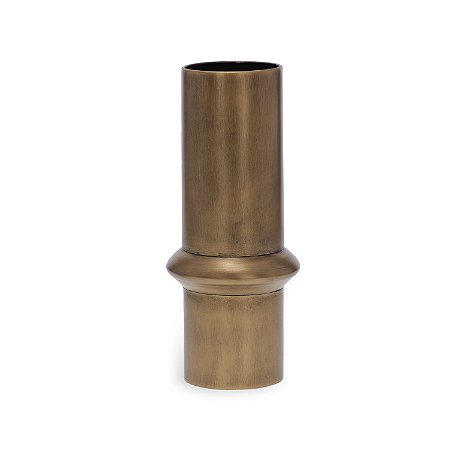 VASO CILINDRICO EM METAL DOURADO MART 33CM