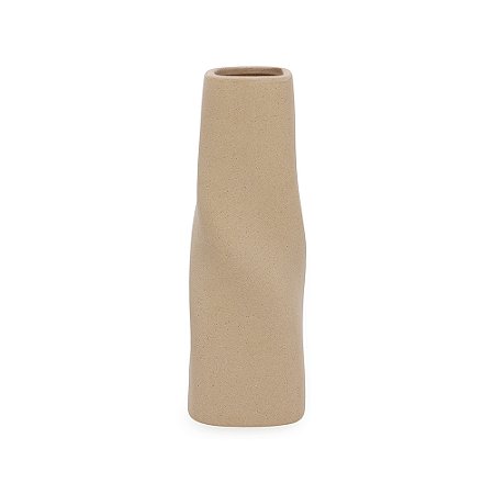 VASO EM CERAMICA FOSCO BEGE MART 35cm