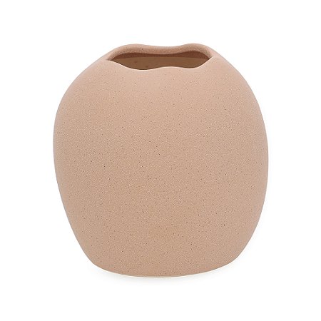 VASO EM CERAMICA FOSCO ROSE MART 17,5x17cm