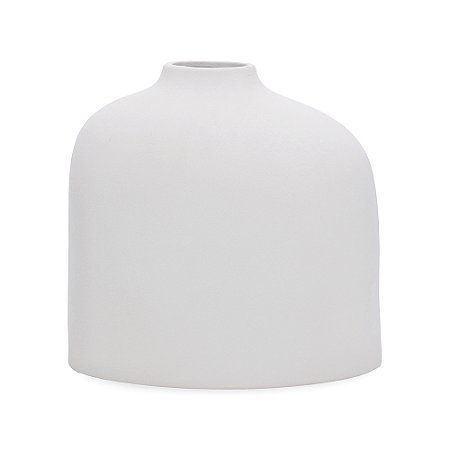 VASO EM CERAMICA FOSCO BRANCO ORGANICO 26CM MART 34,5X33,5CM