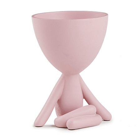 VASO EM POLIRRESINA BOB PLANT PERNA CRUZADA ROSA MART