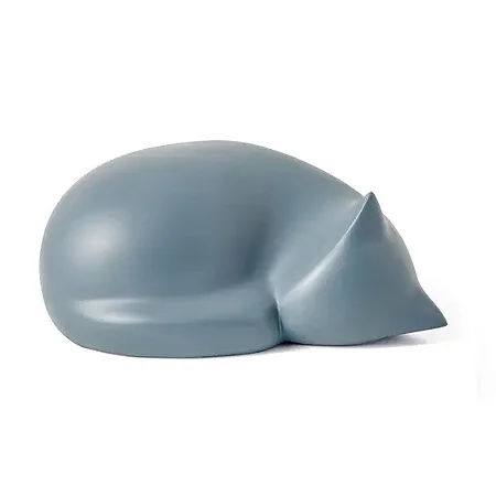 ESCULTURA GATO EM POLIRRESINA AZUL MART