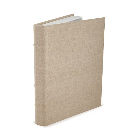 LIVRO CAIXA EM MDF COM REVESTIMENTO EM LINHO AREIA MART 31cm