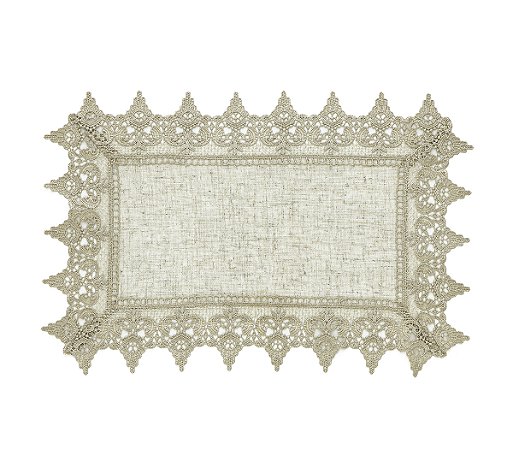 LINHA LUXO CAMINHO MESA RENDADO ARIZONA 30X45CM BEGE JOLITEX