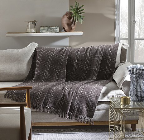 XALE PARA SOFA ESTAMPADO MARROM 130X50CM JOLITEX