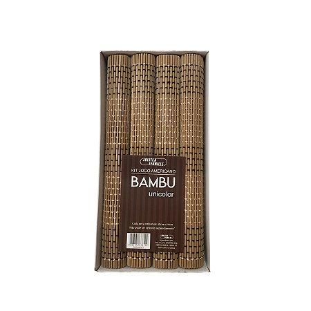KIT JOGO AMERICANO BAMBU 4 PEÇAS 30X44CM CARAMELO JOLITEX