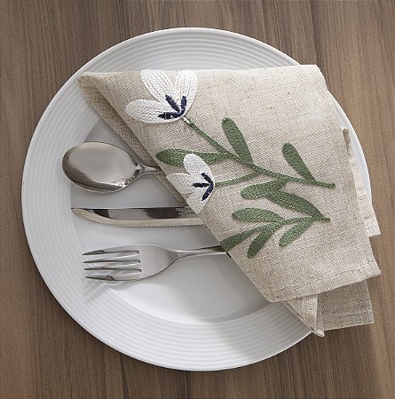 LINHA ATELIE GUARDANAPO AUSTRALIA 40X40CM BEGE/VRD/BCO