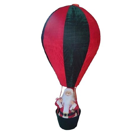 PAPAI NOEL DECORATIVO NO BALÃO VERMELHO E PRETO - 150CM
