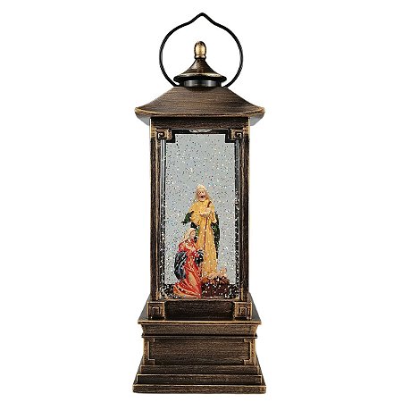 LANTERNA DECORATIVA SAGRADA FAMILIA COM LED - 28cm