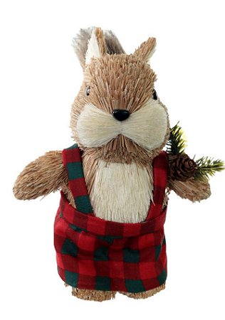 ESQUILO NATAL MENINO EM PE (VERMELHO) 19cm