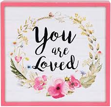 QUADRO MADEIRA PETIT YOU ARE LOVED ROSA