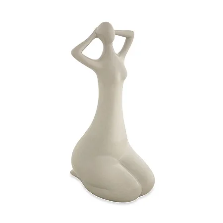 ESCULTURA  MULHER EM PORCELANA  OFF WHITE MART