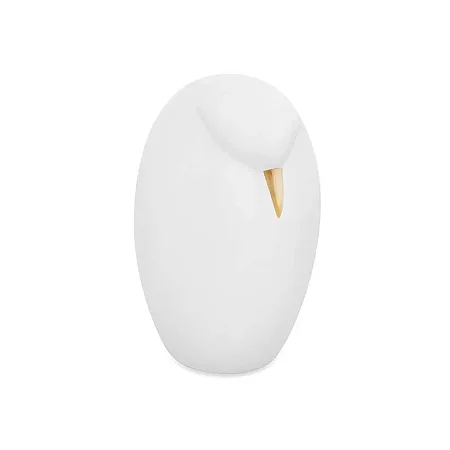 ESCULTURA PINGUIM EM CERAMICA BRANCO MART