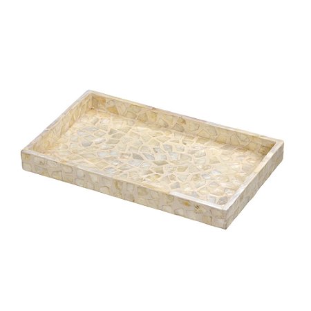 BANDEJA DECORATIVA EM MADREPEROLA 30cm