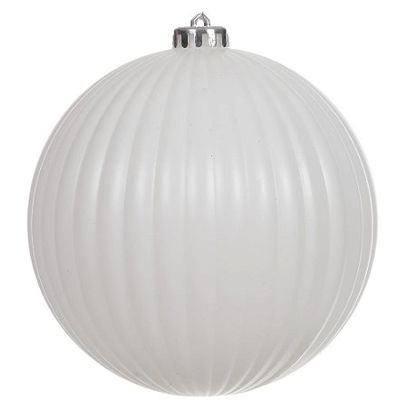BOLA DECORADA NATAL (BRANCO) 15cm (FLORARTE)