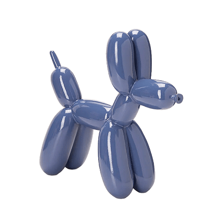ESCULTURA CACHORRO EM POLIRRESINA AZUL MART