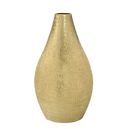 VASO DECORATIVO METAL MARTELADO DOURADO 54CM INDIANO