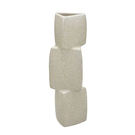 VASO DECORATIVO OFFWHITE EMPILHADO 40,5cm