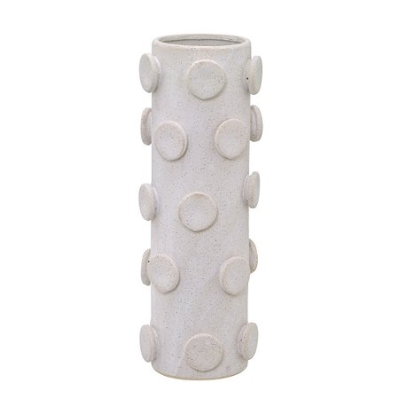 VASO DECORATIVO OFF WHITE RELVE EM CERAMICA 35CM