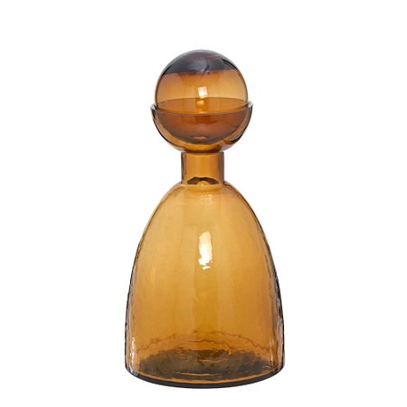 VASO POTICHE DECORATIVO AMBAR COM TAMPA EM ESFERA DECOR 36CM