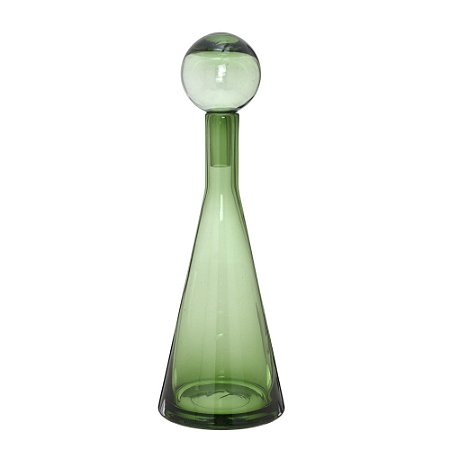VASO POTICHE DECORATIVO VERDE TRANSLUCIDO 48,5CM COM ESFERA