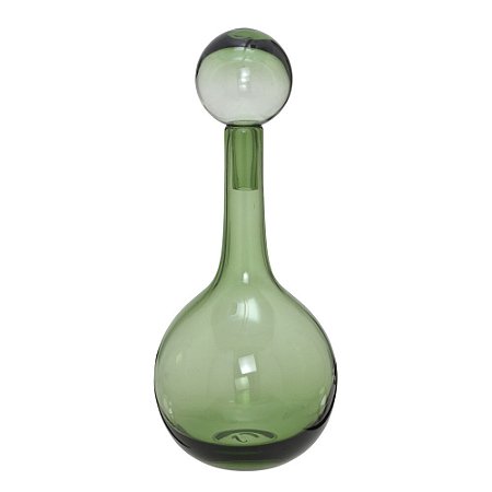 VASO POTICHE DECORATIVO VERDE TRANSLUCIDO 45,5CM COM ESFERA
