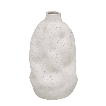 VASO DECORATIVO ORGANICO BRANCO 21CM