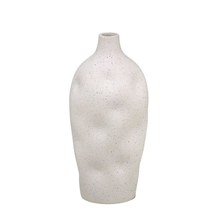 VASO DECORATIVO ORGANICO CINZA OFF WHITE 23,5CM