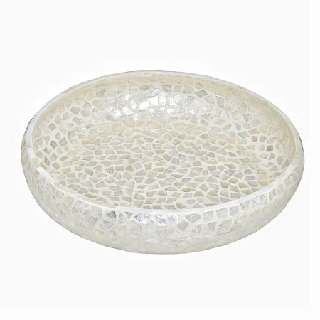 CENTRO DE MESA DECORATIVO EM MADREPEROLA  33cm