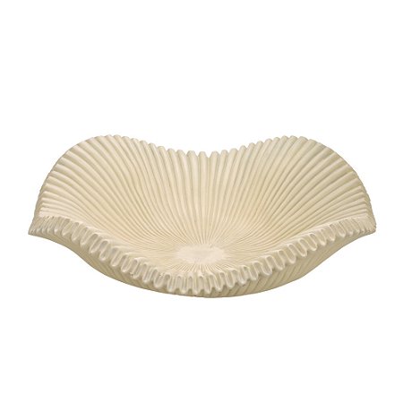 CENTRO DE MESA DECORATIVO EM RESINA CREME 39CM