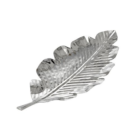 CENTRO DE MESA FOLHA DECORATIVA AÇO INOX 56,5CM
