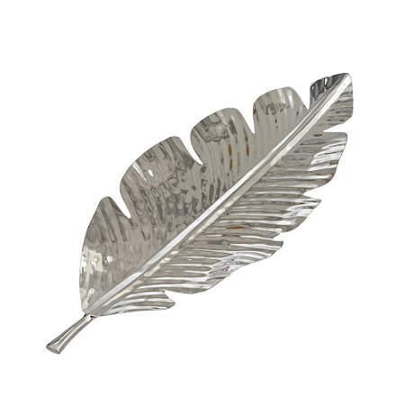 CENTRO DE MESA FOLHA DECORATIVA AÇO INOX 78CM