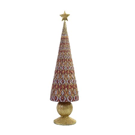 ESCULTURA ARVORE NATALINA DECORATIVA EM RESINA LUXURY 45CM